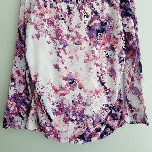 NORTHERN REFLECTIONS | Scoop Neck Stretch Top Abstract Purple & Pink Sz M - Picture 3 of 10